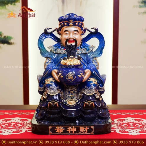 Tượng Thần Tiền Quan Lộc Ngồi Đồng Đế Vuông T2482