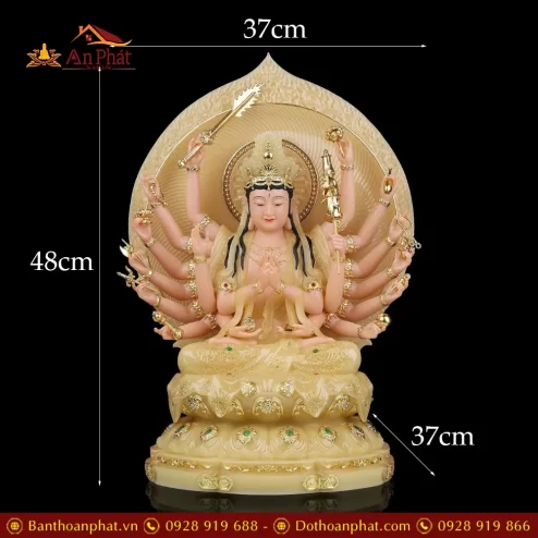 tuong bo tat chuan de bot da thach anh ngoi dai sen vien vang cao cap t270500008