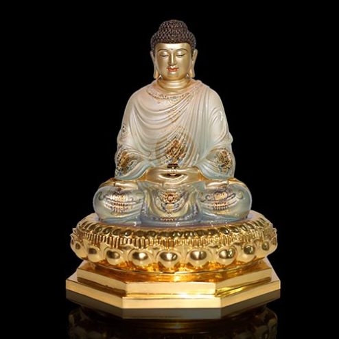 Tượng Bổn Sư Thích Ca Đồng Vẽ Sơn Cao Cấp Dáng Ngồi Tịnh Tâm T2623