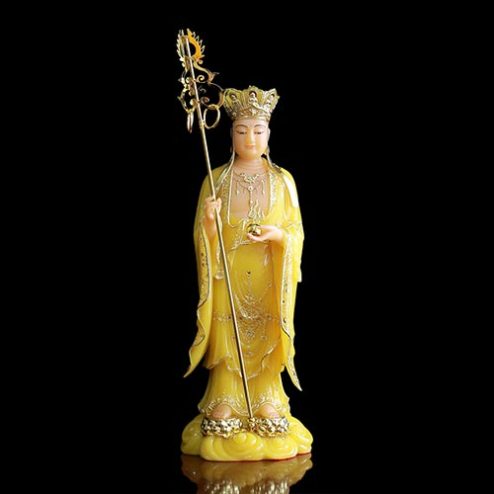 Tượng Địa Tạng Vương Bồ Tát Bột Đá Thạch Anh Cao Cấp Dáng Đứng T2654