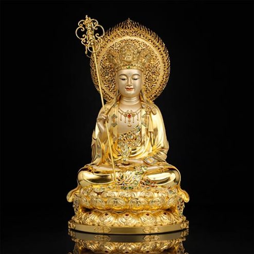Tượng Địa Tạng Vương Bồ Tát Đồng Dát Vàng Cao Cấp Nhập Khẩu T2650