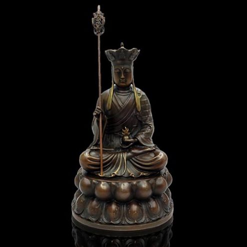 Tượng Địa Tạng Vương Bồ Tát Ngồi Đồng Nâu Cao Cấp Nhập Khẩu T2668