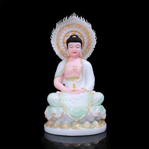 Tượng Phật Dược Sư Bột Đá Xanh Thiên Thanh Ngồi Đài Sen T2688