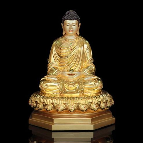 Tượng Phật Thích Ca Mâu Ni Tĩnh Tâm Dát Vàng Ấn Bảo Bằng Đồng Cao Cấp T2609