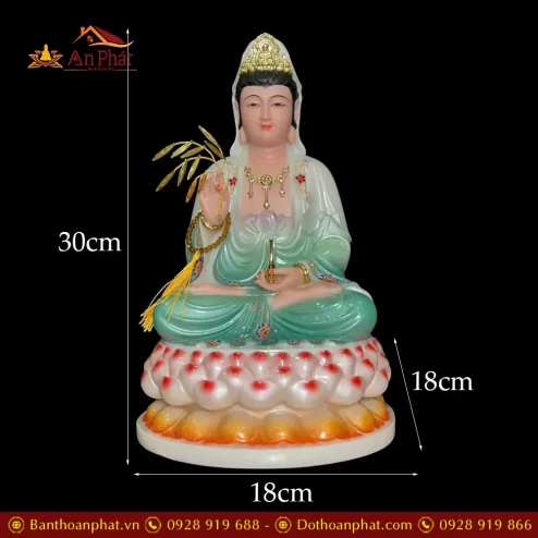 tuong quan am bo tat bot da son mau xanh dang ngoi dai sen 3 tang t260300001