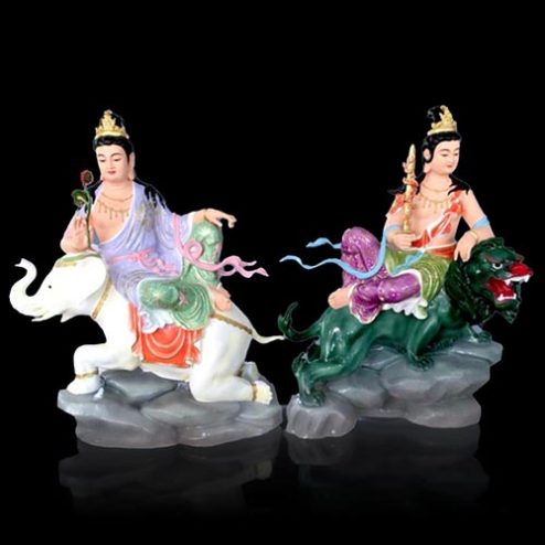 Bộ Tượng Văn Thù Phổ Hiền Bồ Tát Composite Cao Cấp T2743