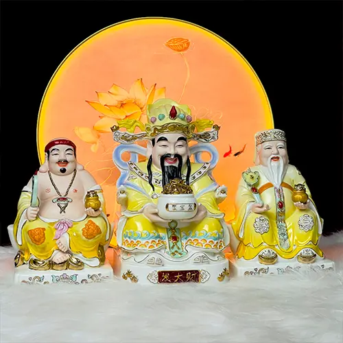 Tượng Thần Tài Thổ Địa Bằng Sứ